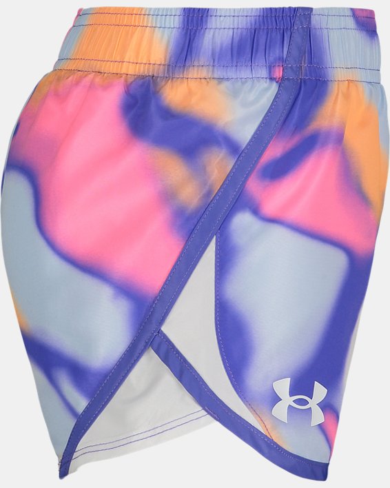 Girls' Pre-School UA Fly-By Ombre Blobs Shorts, Blue, pdpMainDesktop image number 2